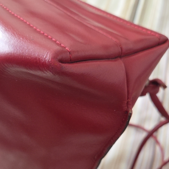 Tiffany &  Fred Paris Chic Red Leather Backpack - Picture 4 of 15